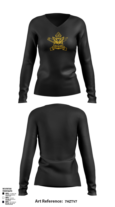 4th/104th BN (CA/PO) 7380170 Women's Long Sleeve V-neck Shirt - 11