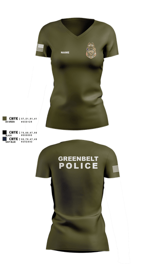Womens Short Sleeve Vneck Shirt, Greenbelt Police Department, Police, Teamtime, Team time, sublimation, custom sports apparel, team uniforms, spirit wear, spiritwear, sports uniforms, custom shirts, team store, custom team store, fundraiser sports, apparel fundraiser