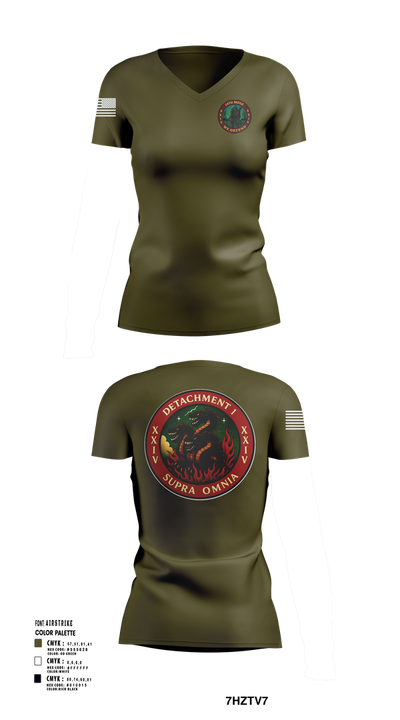 Detachment 1, 24th MDSB 49802931 Women's Short Sleeve V-neck Shirt - 102