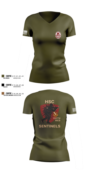 Womens Short Sleeve Vneck Shirt, HSC 130th MEB, Army, Teamtime, Team time, sublimation, custom sports apparel, team uniforms, spirit wear, spiritwear, sports uniforms, custom shirts, team store, custom team store, fundraiser sports, apparel fundraiser