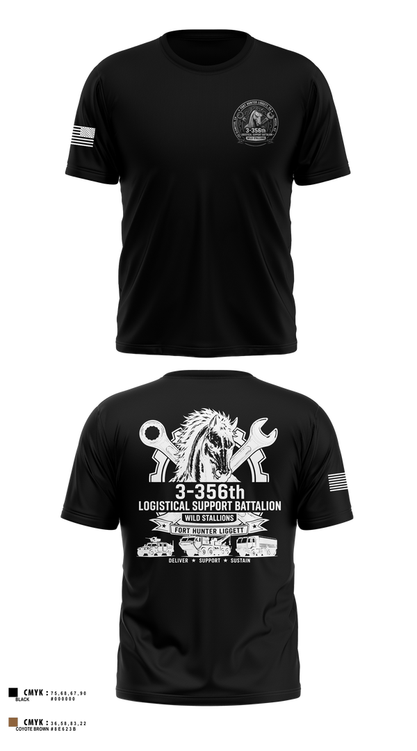 Short Sleeve Performance Shirt, 3-356 LSB (Wild Stallions), Army, Teamtime, Team time, sublimation, custom sports apparel, team uniforms, spirit wear, spiritwear, sports uniforms, custom shirts, team store, custom team store, fundraiser sports, apparel fundraiser
