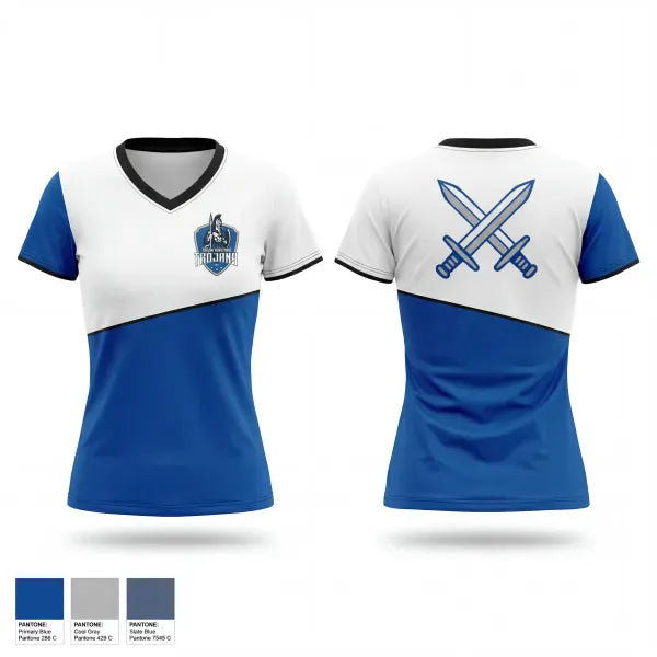 Womens Short Sleeve Vneck Shirt, Thornton Trojans, , Teamtime, Team time, sublimation, custom sports apparel, team uniforms, spirit wear, spiritwear, sports uniforms, custom shirts, team store, custom team store, fundraiser sports, apparel fundraiser