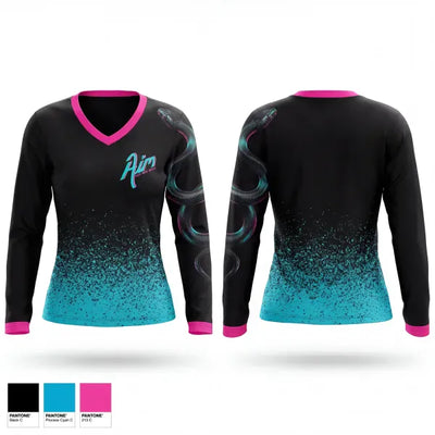 AIM basketball 89600219 Women's Long Sleeve V-neck Shirt - 1