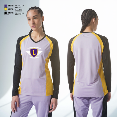 Lexington Minutemen 16746674 Women's Long Sleeve V-neck Shirt - 2