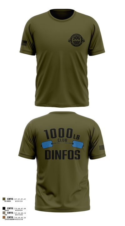 DINFOS 1000LB Club 26968217 Short Sleeve Performance Shirt - 12
