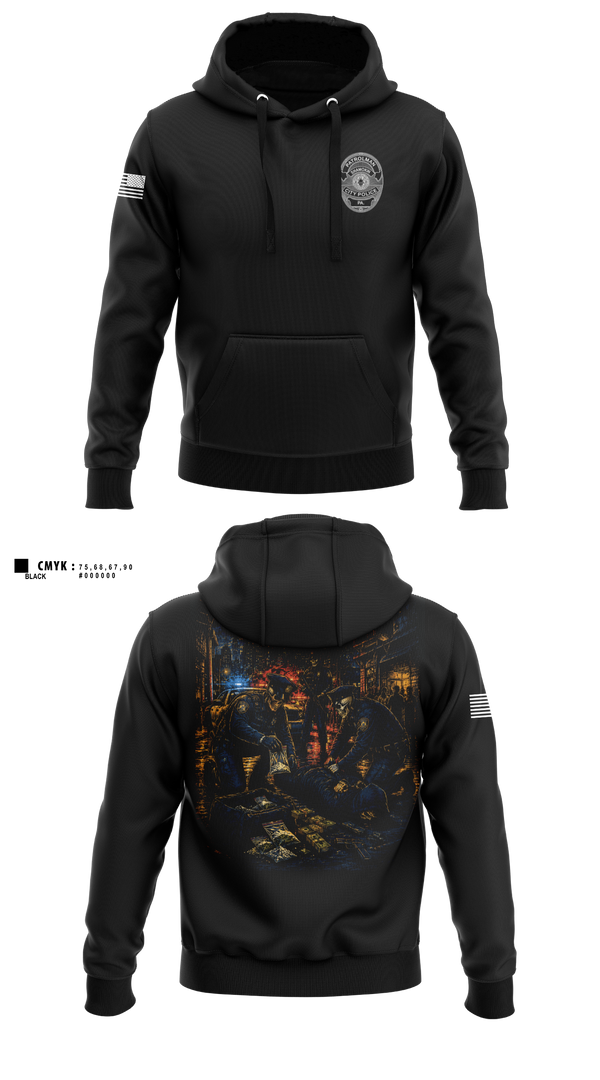 Hoodie, Shamokin City Police, Police, Teamtime, Team time, sublimation, custom sports apparel, team uniforms, spirit wear, spiritwear, sports uniforms, custom shirts, team store, custom team store, fundraiser sports, apparel fundraiser