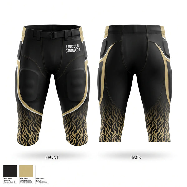 Integrated Football Pants, LINCOLN COUGARS, , Teamtime, Team time, sublimation, custom sports apparel, team uniforms, spirit wear, spiritwear, sports uniforms, custom shirts, team store, custom team store, fundraiser sports, apparel fundraiser