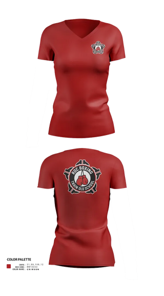 Womens Short Sleeve Vneck Shirt, ROC Boxing, Wrestling, Teamtime, Team time, sublimation, custom sports apparel, team uniforms, spirit wear, spiritwear, sports uniforms, custom shirts, team store, custom team store, fundraiser sports, apparel fundraiser