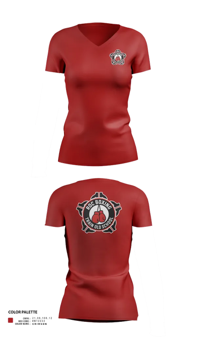 ROC Boxing 42913615 Women's Short Sleeve V-neck Shirt - 22