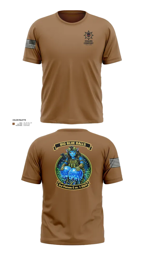 Old School Cotton Feel Shirt, C. Co. 1-120 3rd PLT, Army, Teamtime, Team time, sublimation, custom sports apparel, team uniforms, spirit wear, spiritwear, sports uniforms, custom shirts, team store, custom team store, fundraiser sports, apparel fundraiser