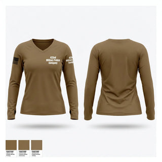 Womens Long Sleeve Vneck Shirt, 422nd Military Police Company, Army, Teamtime, Team time, sublimation, custom sports apparel, team uniforms, spirit wear, spiritwear, sports uniforms, custom shirts, team store, custom team store, fundraiser sports, apparel fundraiser