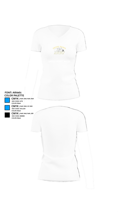 Grosse Pointe Macks 8247771 Women's Short Sleeve V-neck Shirt - 18