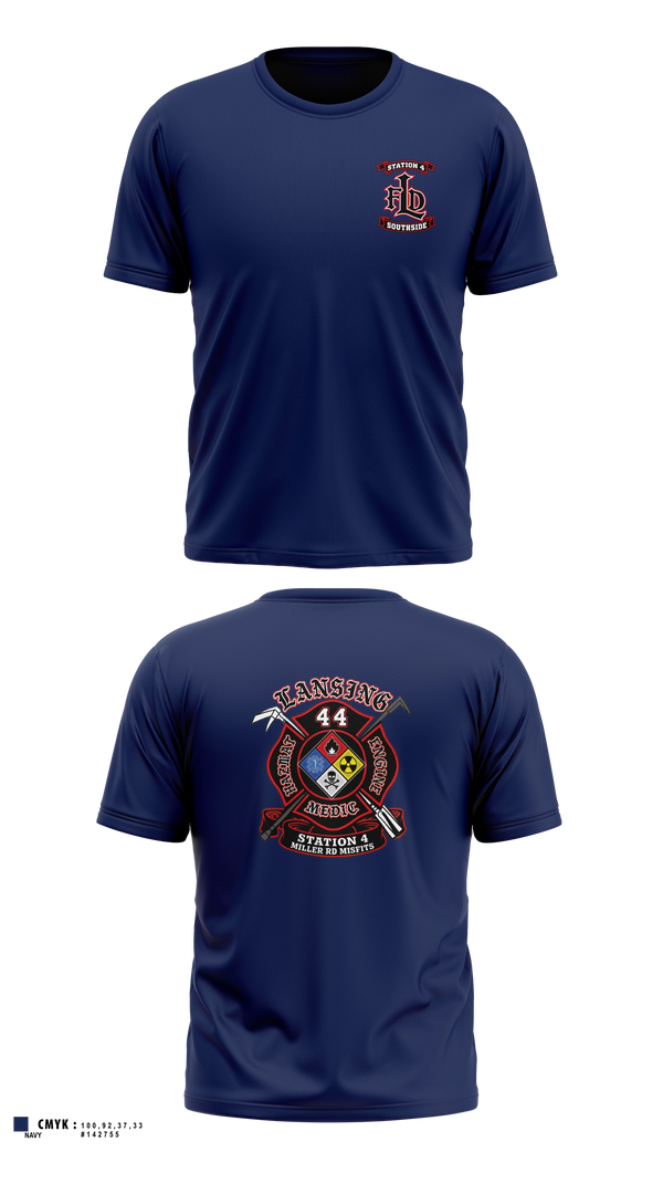 Lansing Fire Dept - Station 4 Short Sleeve Performance Shirt - 13