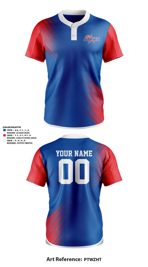 Two Button Softball Jersey, The Ohio Starz 8u, Softball, Teamtime, Team time, sublimation, custom sports apparel, team uniforms, spirit wear, spiritwear, sports uniforms, custom shirts, team store, custom team store, fundraiser sports, apparel fundraiser