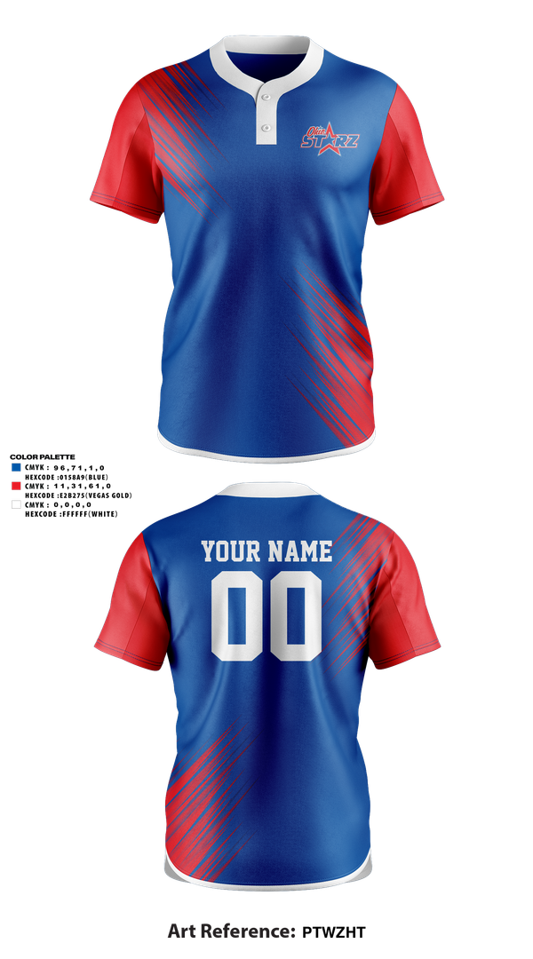 Two Button Softball Jersey, The Ohio Starz 8u, Softball, Teamtime, Team time, sublimation, custom sports apparel, team uniforms, spirit wear, spiritwear, sports uniforms, custom shirts, team store, custom team store, fundraiser sports, apparel fundraiser