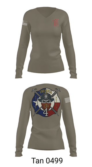 Womens Long Sleeve Vneck Shirt, Tomball Fire Rescue, Fire Department, Teamtime, Team time, sublimation, custom sports apparel, team uniforms, spirit wear, spiritwear, sports uniforms, custom shirts, team store, custom team store, fundraiser sports, apparel fundraiser