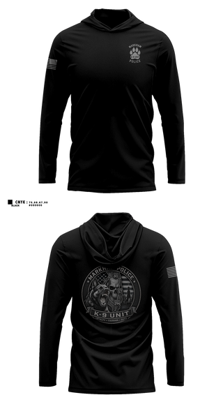Long Sleeve hooded sunshirt, Markham Police K9 Unit, Police, Teamtime, Team time, sublimation, custom sports apparel, team uniforms, spirit wear, spiritwear, sports uniforms, custom shirts, team store, custom team store, fundraiser sports, apparel fundraiser