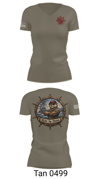 Womens Short Sleeve Vneck Shirt, Ride The Hook, Army, Teamtime, Team time, sublimation, custom sports apparel, team uniforms, spirit wear, spiritwear, sports uniforms, custom shirts, team store, custom team store, fundraiser sports, apparel fundraiser