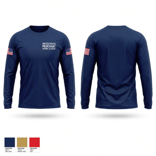 Long Sleeve Performance Shirt, United States Merchant Marine Academy, Navy, Teamtime, Team time, sublimation, custom sports apparel, team uniforms, spirit wear, spiritwear, sports uniforms, custom shirts, team store, custom team store, fundraiser sports, apparel fundraiser