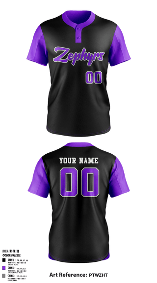 Two Button Softball Jersey, Zephyrs, Softball, Teamtime, Team time, sublimation, custom sports apparel, team uniforms, spirit wear, spiritwear, sports uniforms, custom shirts, team store, custom team store, fundraiser sports, apparel fundraiser