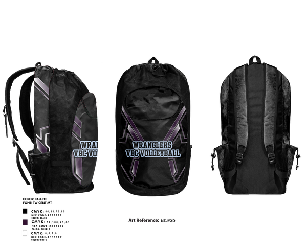 Gear Bag, Wranglers VBC, Women's Volleyball, Teamtime, Team time, sublimation, custom sports apparel, team uniforms, spirit wear, spiritwear, sports uniforms, custom shirts, team store, custom team store, fundraiser sports, apparel fundraiser