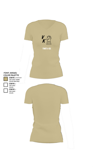 Womens Short Sleeve Vneck Shirt, VMFA-121, , Teamtime, Team time, sublimation, custom sports apparel, team uniforms, spirit wear, spiritwear, sports uniforms, custom shirts, team store, custom team store, fundraiser sports, apparel fundraiser
