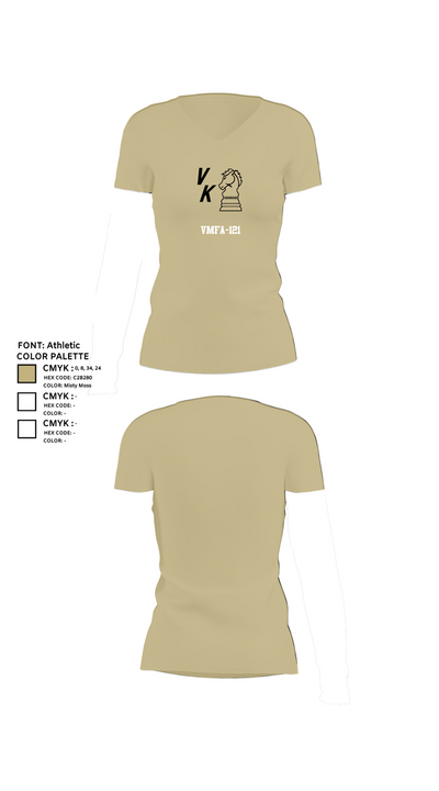 VMFA-121 16831306 Women's Short Sleeve V-neck Shirt - 84