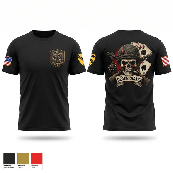 Old School Cotton Feel Shirt, 120th QM Company, Army, Teamtime, Team time, sublimation, custom sports apparel, team uniforms, spirit wear, spiritwear, sports uniforms, custom shirts, team store, custom team store, fundraiser sports, apparel fundraiser