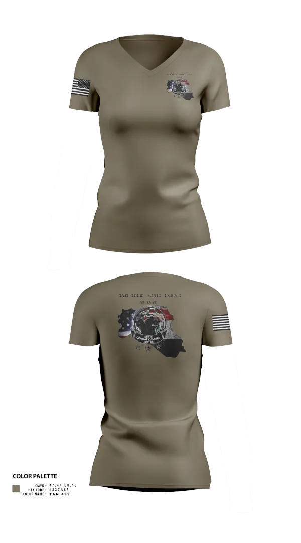 Womens Short Sleeve Vneck Shirt, 982nd Combat Camera Co., , Teamtime, Team time, sublimation, custom sports apparel, team uniforms, spirit wear, spiritwear, sports uniforms, custom shirts, team store, custom team store, fundraiser sports, apparel fundraiser
