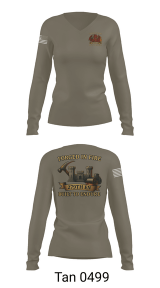 Womens Long Sleeve Vneck Shirt, 279TH Engineer Detachment, Army, Teamtime, Team time, sublimation, custom sports apparel, team uniforms, spirit wear, spiritwear, sports uniforms, custom shirts, team store, custom team store, fundraiser sports, apparel fundraiser