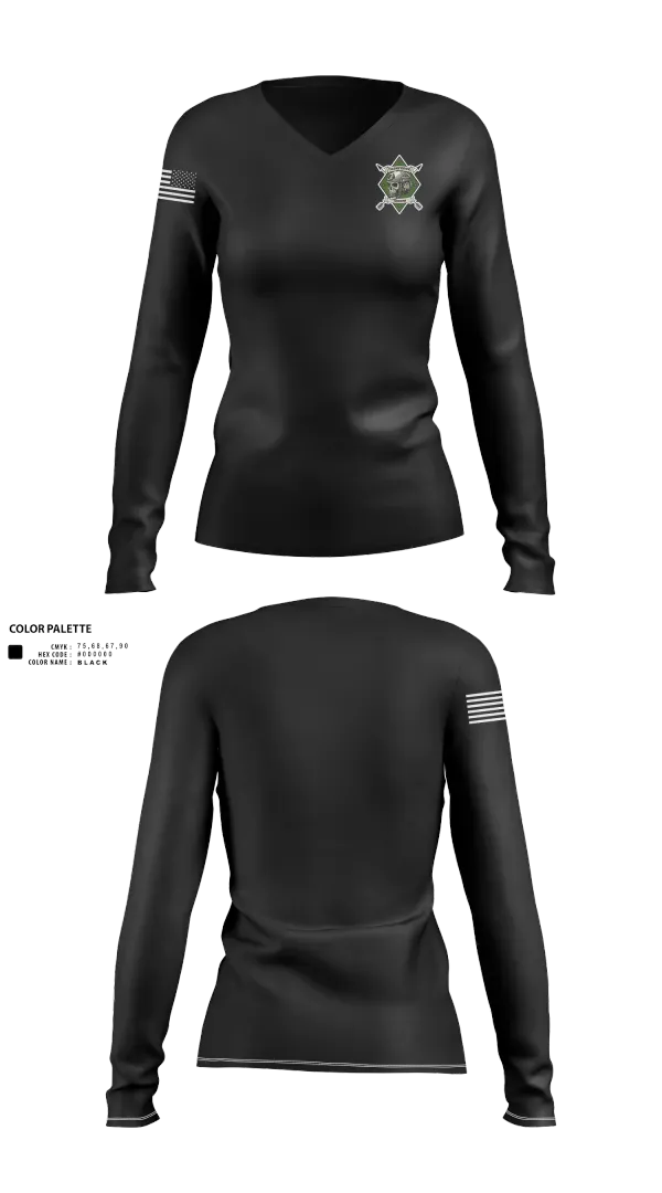 Womens Long Sleeve Vneck Shirt, Task Force Arrow, , Teamtime, Team time, sublimation, custom sports apparel, team uniforms, spirit wear, spiritwear, sports uniforms, custom shirts, team store, custom team store, fundraiser sports, apparel fundraiser