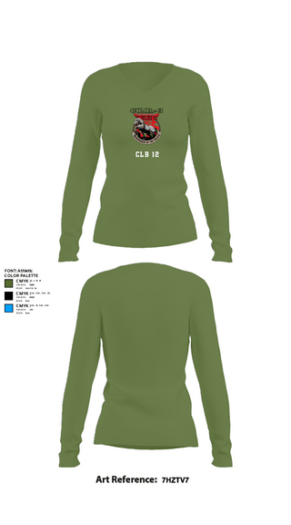 Women's Long Sleeve Vneck Shirt, CLB 12, Marines, Teamtime, Team time, sublimation, custom sports apparel, team uniforms, spirit wear, spiritwear, sports uniforms, custom shirts, team store, custom team store, fundraiser sports, apparel fundraiser
