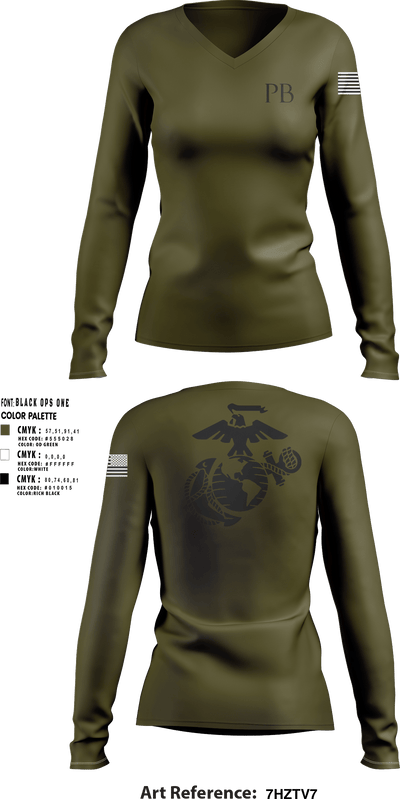 1/8 74512823 Women's Long Sleeve V-neck Shirt - 103