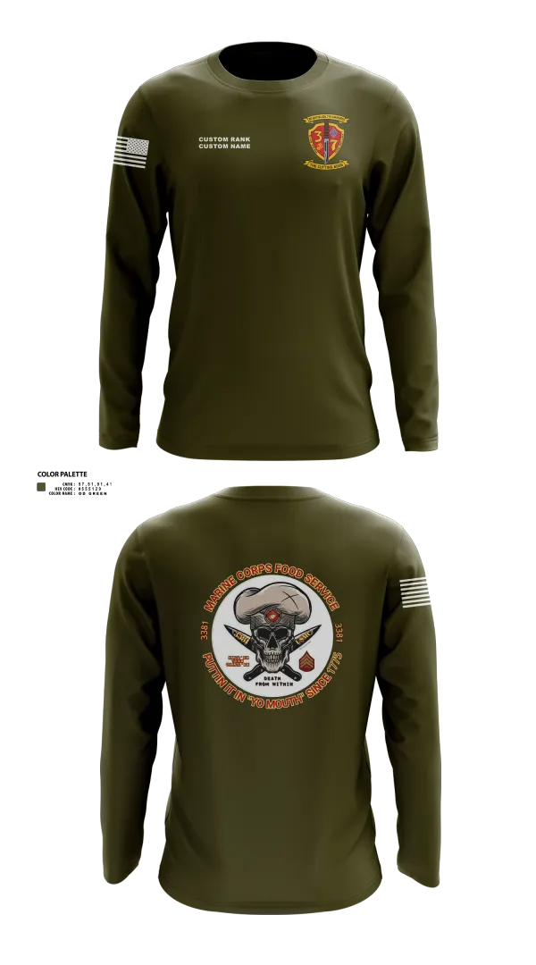 Long Sleeve Performance Shirt, 3/7, Marines, Teamtime, Team time, sublimation, custom sports apparel, team uniforms, spirit wear, spiritwear, sports uniforms, custom shirts, team store, custom team store, fundraiser sports, apparel fundraiser
