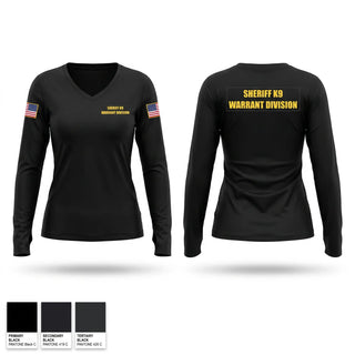 Womens Long Sleeve Vneck Shirt, SHERIFF, Police, Teamtime, Team time, sublimation, custom sports apparel, team uniforms, spirit wear, spiritwear, sports uniforms, custom shirts, team store, custom team store, fundraiser sports, apparel fundraiser