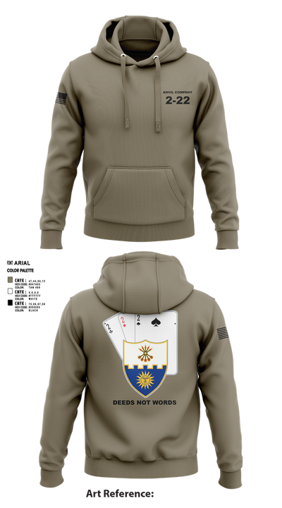 Anvil company, 2-22 Infantry 42857112 Hoodie - 2