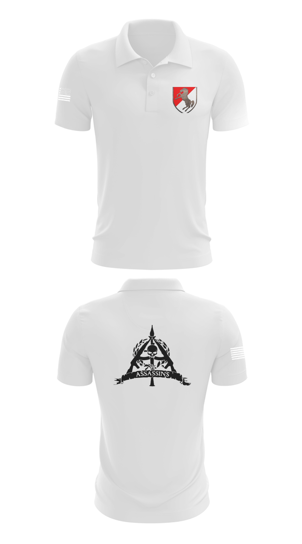 Short Sleeve Performance Polo, 1/11 ACR Assassin Troop, Army, Teamtime, Team time, sublimation, custom sports apparel, team uniforms, spirit wear, spiritwear, sports uniforms, custom shirts, team store, custom team store, fundraiser sports, apparel fundraiser
