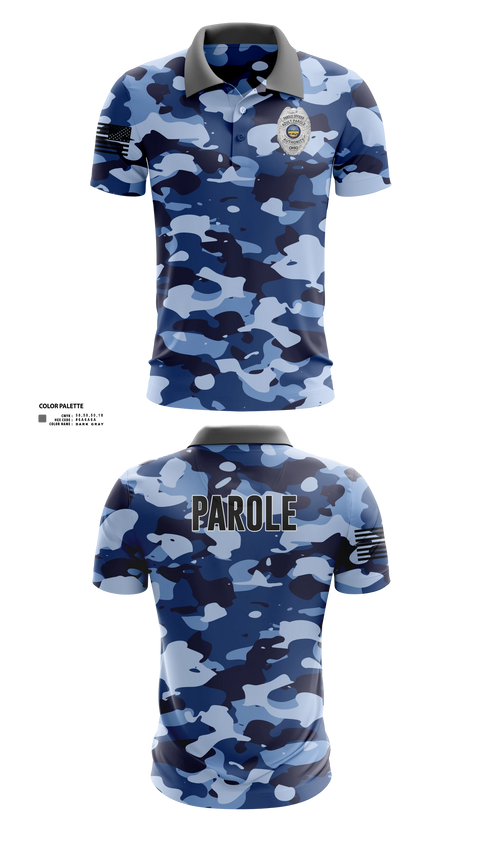 Short Sleeve Performance Polo, Adult Parole Authority, Police, Teamtime, Team time, sublimation, custom sports apparel, team uniforms, spirit wear, spiritwear, sports uniforms, custom shirts, team store, custom team store, fundraiser sports, apparel fundraiser