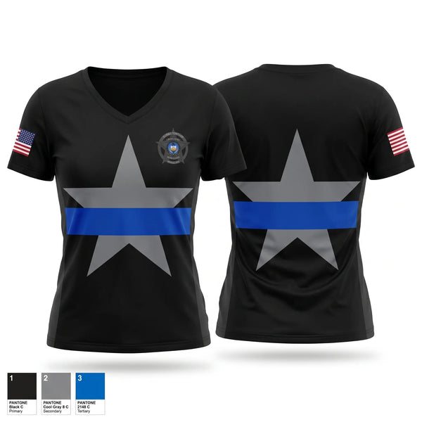 Womens Short Sleeve Vneck Shirt, SUMMIT TOWNSHIP POLICE DEPARTMENT, Police, Teamtime, Team time, sublimation, custom sports apparel, team uniforms, spirit wear, spiritwear, sports uniforms, custom shirts, team store, custom team store, fundraiser sports, apparel fundraiser