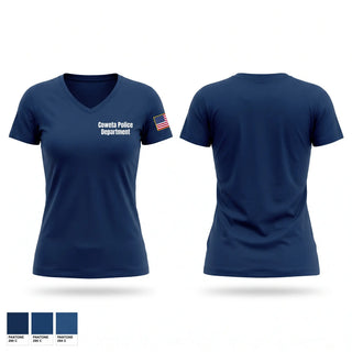 Womens Short Sleeve Vneck Shirt, Coweta Police Department, Police, Teamtime, Team time, sublimation, custom sports apparel, team uniforms, spirit wear, spiritwear, sports uniforms, custom shirts, team store, custom team store, fundraiser sports, apparel fundraiser