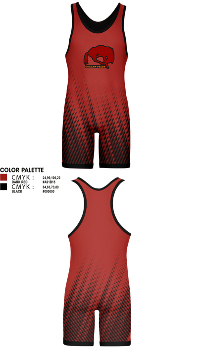 Rawlins Outlaws 4385978 Wrestling Singlet - 1