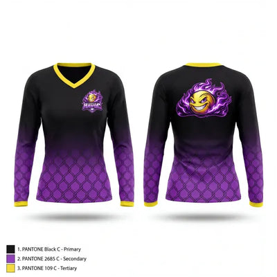 Purple Havoc 47391731 Women's Long Sleeve V-neck Shirt - 1