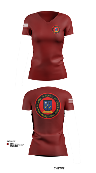 Womens Short Sleeve Vneck Shirt, Intelligence Support Battalion, , Teamtime, Team time, sublimation, custom sports apparel, team uniforms, spirit wear, spiritwear, sports uniforms, custom shirts, team store, custom team store, fundraiser sports, apparel fundraiser