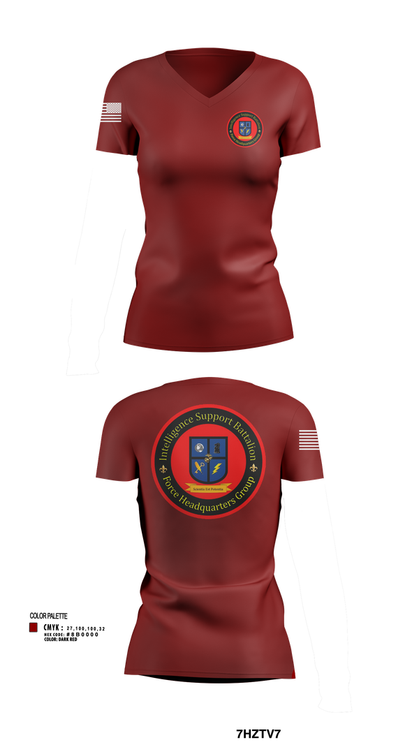 Womens Short Sleeve Vneck Shirt, Intelligence Support Battalion, , Teamtime, Team time, sublimation, custom sports apparel, team uniforms, spirit wear, spiritwear, sports uniforms, custom shirts, team store, custom team store, fundraiser sports, apparel fundraiser