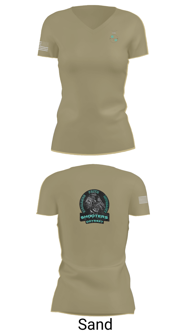 Womens Short Sleeve Vneck Shirt, Shooters odyssey, National Guard, Teamtime, Team time, sublimation, custom sports apparel, team uniforms, spirit wear, spiritwear, sports uniforms, custom shirts, team store, custom team store, fundraiser sports, apparel fundraiser