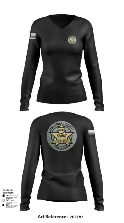 HCPA Swat 1437477 Women's Long Sleeve V-neck Shirt - 102