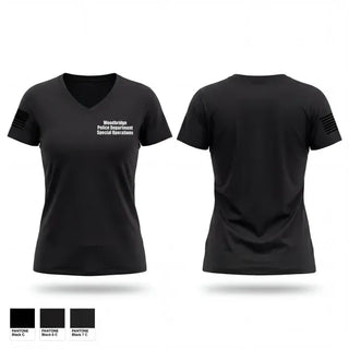 Womens Short Sleeve Vneck Shirt, Woodbridge Police Department Special Operations, Police, Teamtime, Team time, sublimation, custom sports apparel, team uniforms, spirit wear, spiritwear, sports uniforms, custom shirts, team store, custom team store, fundraiser sports, apparel fundraiser