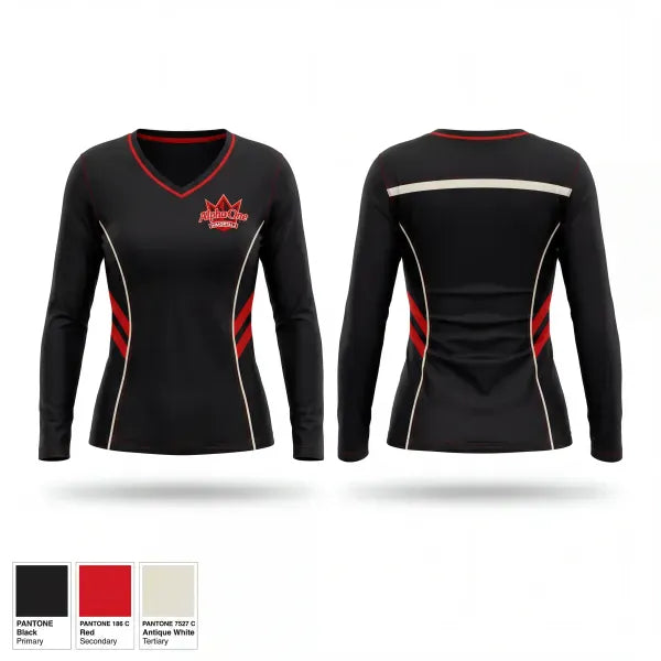 Womens Long Sleeve Vneck Shirt, IMMORTALS, Softball, Teamtime, Team time, sublimation, custom sports apparel, team uniforms, spirit wear, spiritwear, sports uniforms, custom shirts, team store, custom team store, fundraiser sports, apparel fundraiser