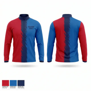 Quarter Zip Jacket, Crimson Force, Men's Soccer, Teamtime, Team time, sublimation, custom sports apparel, team uniforms, spirit wear, spiritwear, sports uniforms, custom shirts, team store, custom team store, fundraiser sports, apparel fundraiser