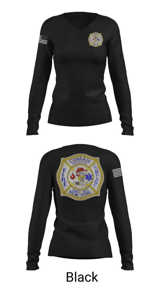 Womens Long Sleeve Vneck Shirt, Canaan Protective Fire Company, Fire Department, Teamtime, Team time, sublimation, custom sports apparel, team uniforms, spirit wear, spiritwear, sports uniforms, custom shirts, team store, custom team store, fundraiser sports, apparel fundraiser